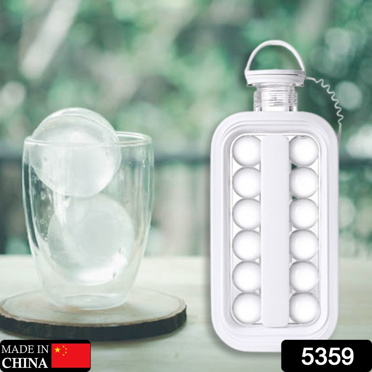 Foldable Ice Cube Mould with Lid | 2-in-1 Ice Tray & Bottle | 14 Ice Balls Maker