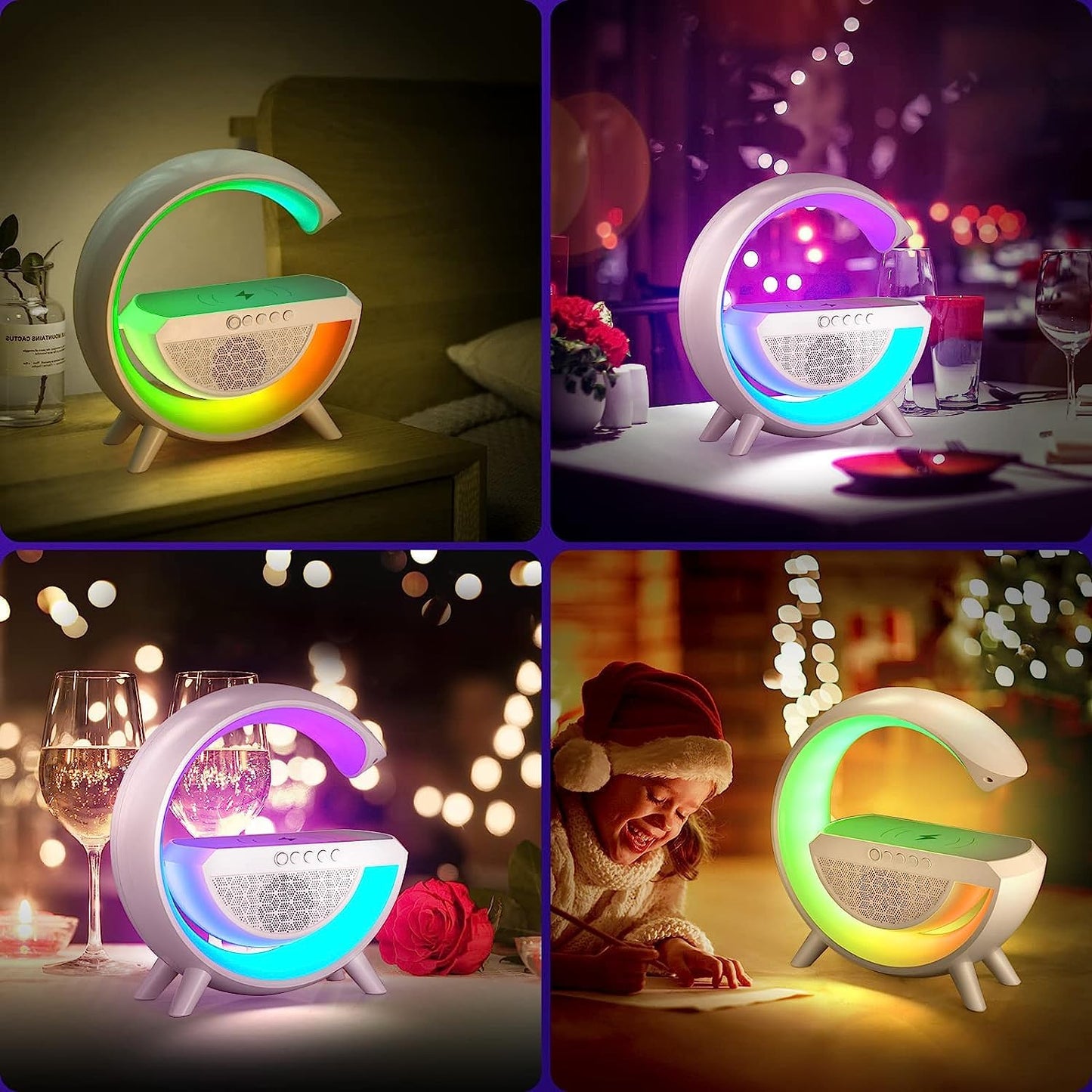 3-in-1 Multi-Function LED Night Lamp with Bluetooth Speaker & Wireless Charging