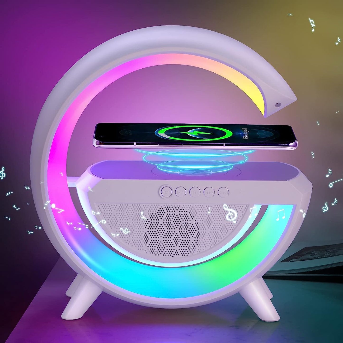 3-in-1 Multi-Function LED Night Lamp with Bluetooth Speaker & Wireless Charging