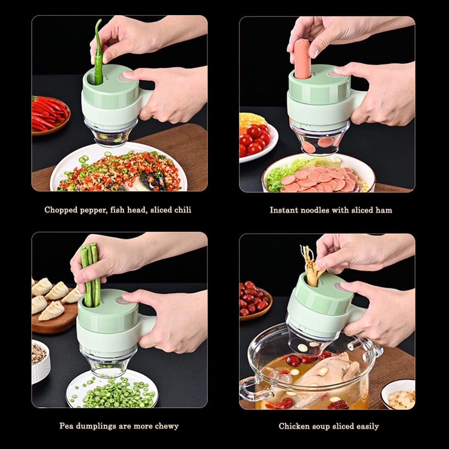 4 In 1 Electric Handheld Cooking Hammer Vegetable Cutter