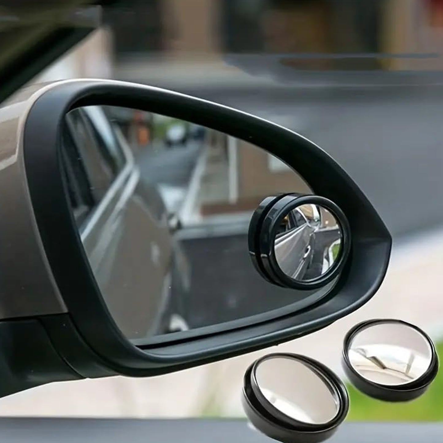 360degree Blind Spot Round Wide Angle Adjustable Convex Rear View Mirror - Pack Of 2