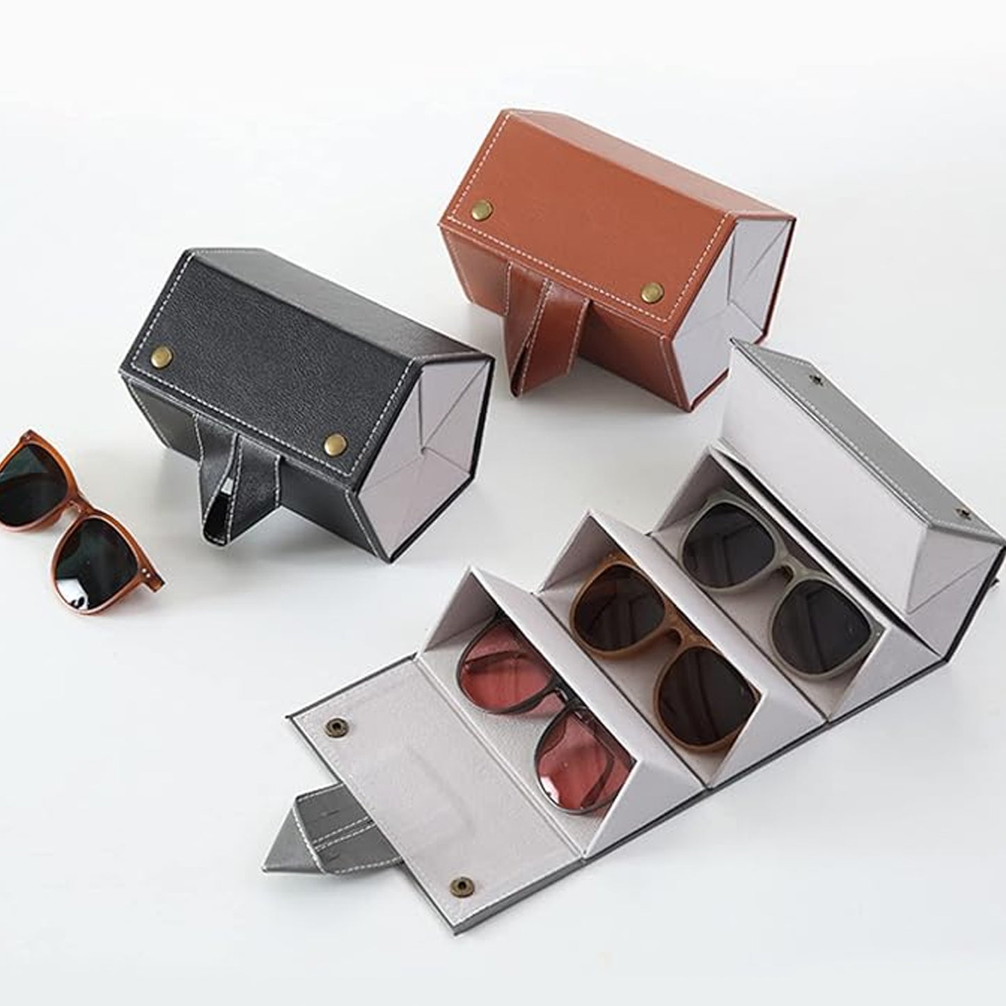 5 Slots Sunglasses Organizer Box -Foldable & Travel - Friendly (1 Pc)