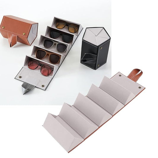 5 Slots Sunglasses Organizer Box -Foldable & Travel - Friendly (1 Pc)