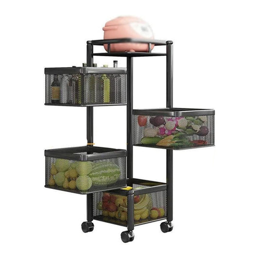 Metal High-Quality Kitchen Trolley with Wheels (3/4 Layer) | Vegetable and Kitchen Storage Rack